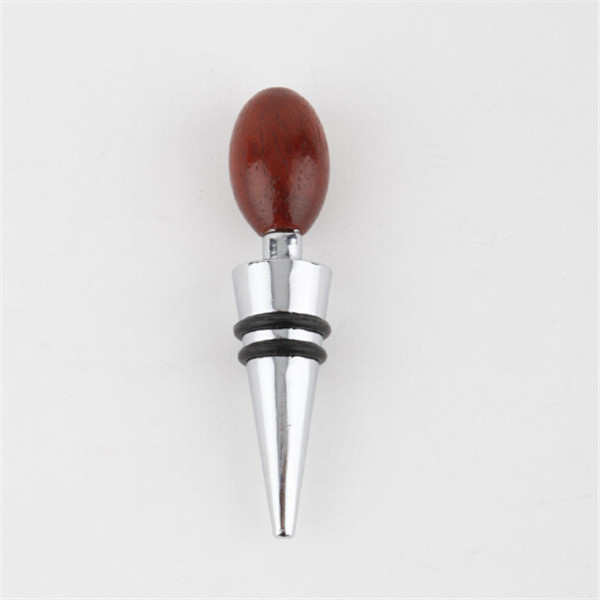 Die casting zinc alloy wood ball wine accessories chrome plated wine bottle stopper wedding favor logo engrave