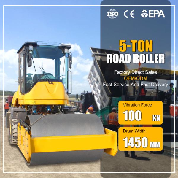 Construction Machinery 5Ton 6Ton 8Ton 10Ton Vibratory Road Roller Single Drum Diesel Ride on Soil Compactor Roller for Sale