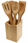 Professional Grade Bamboo Utensil Set Eco Friendly With Ergonomic Handle