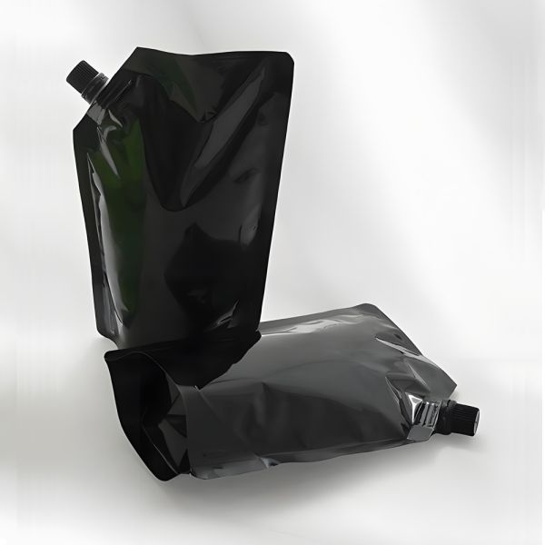Plastic Spout Pouch Bolsas Para Jugos Liquidos Shampoo Pouch Flexible Packaging Bag Liquid Pouch Black