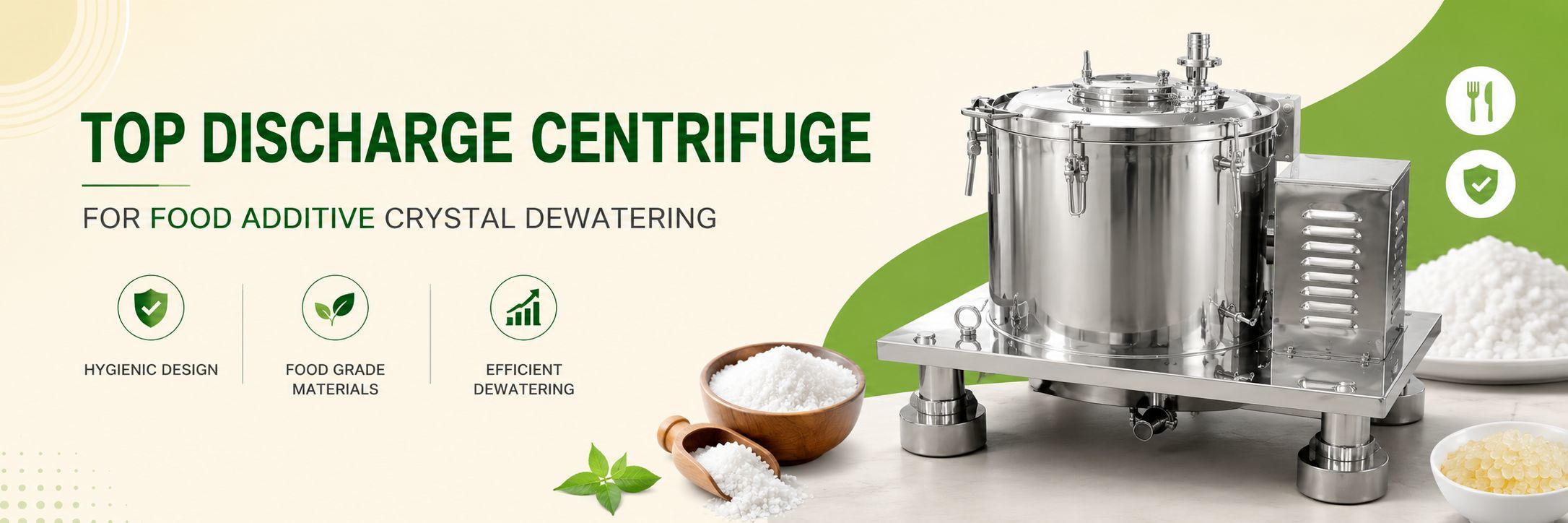 Top Discharge Centrifuge for Food Additive Crystal Dewatering