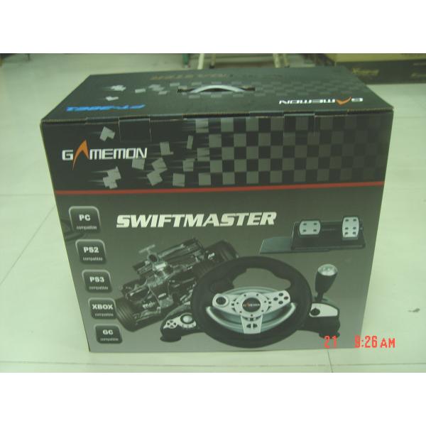 Bluetooth PC / P3 Racing Video Game Steering Wheel With Rubber Hand Grip