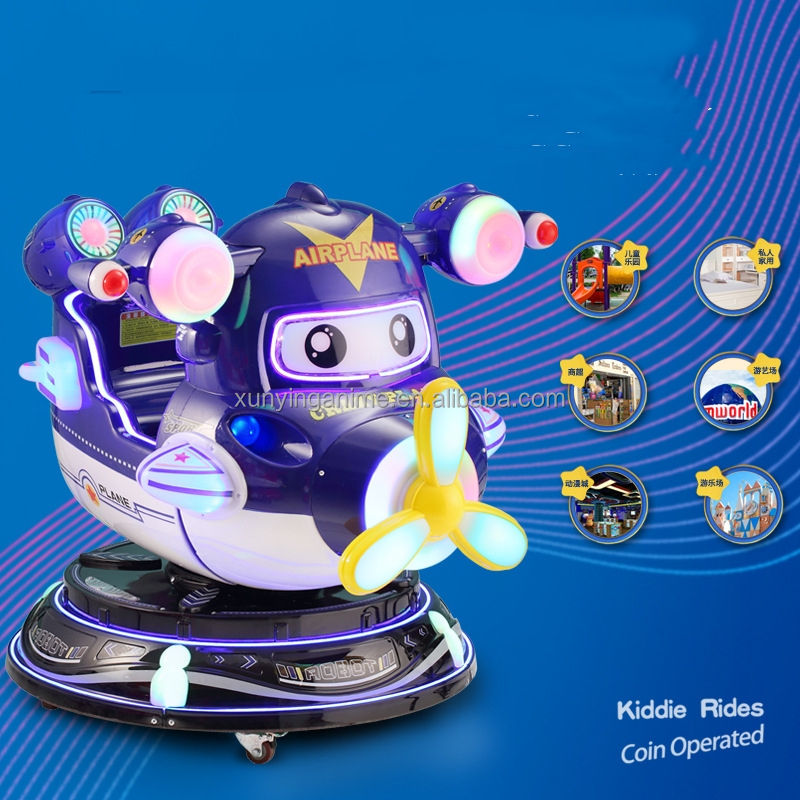 Children Electric Coin Rotating Elevator MP5 Aircraft Mobilization Game Console 3D Game Rocking Car