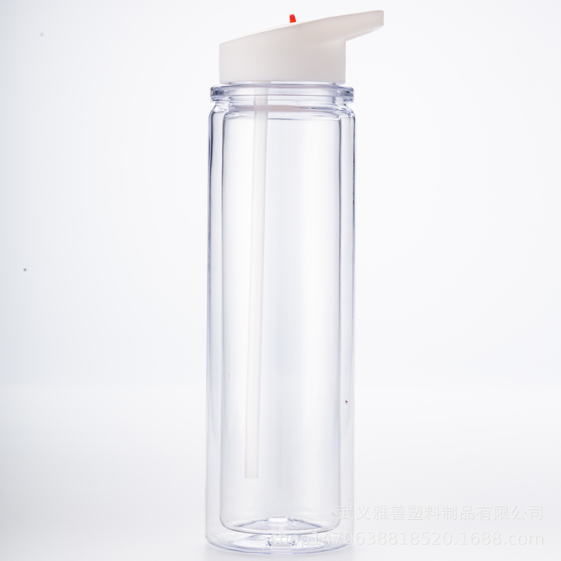 Double-layer Sequined Handle Water Bottle, Portable Sports Water Bottle With Middle Layer For Inserting RAS Water Bottle GRS Certified