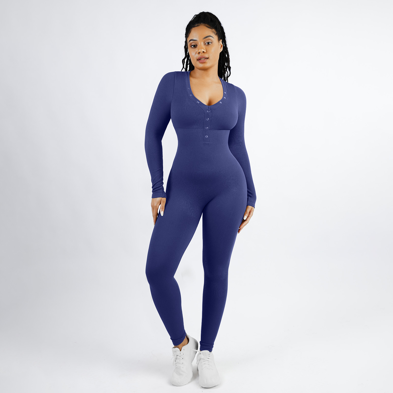 2023 Women Seamless One Piece Long Sleeve Tummy Control Body Shaping Jumpsuit Bodysuit