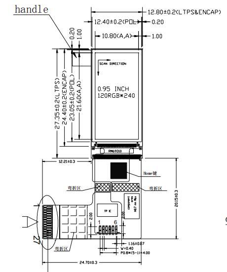 Pin definition diagram for AMOLED display