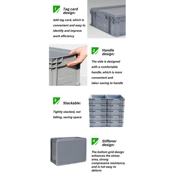 Stackable PP Plastic Logistics Boxes for Industrial Tool Storage Stackable and Durable