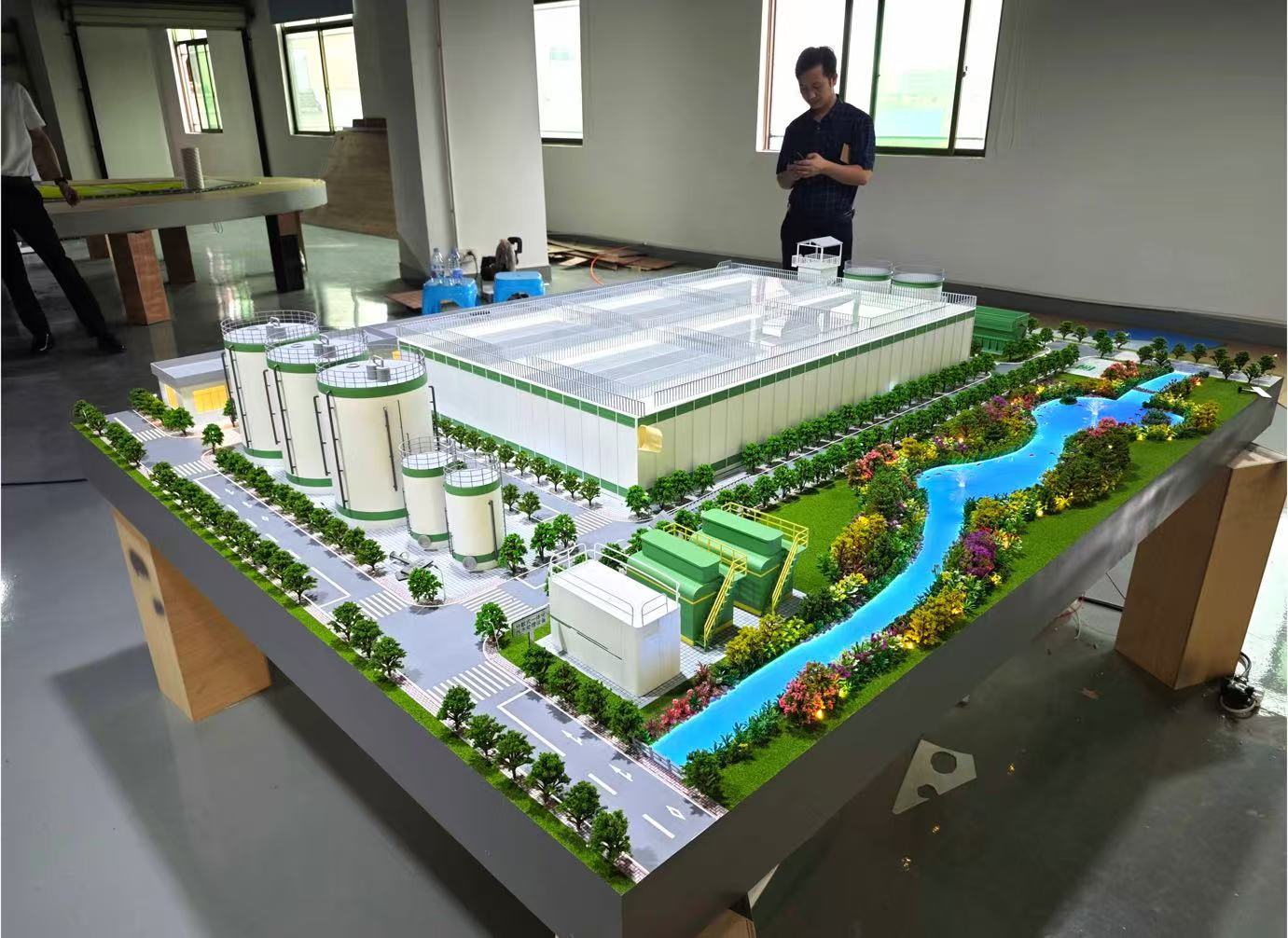 1:100 Water Treatment Plant Model Architectural Model Of Sewage Treatment Plant