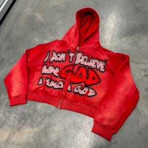 China OEM Service Custom Screen Printed Hoodies Cropped Vintage Hoodie Sun Faded on sale