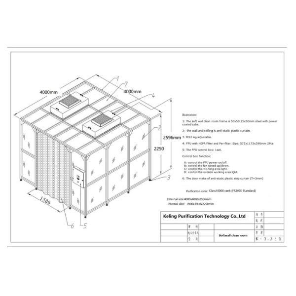 Customized Air Shower Clean Room For Printing Plants With H14 Hepa Filter