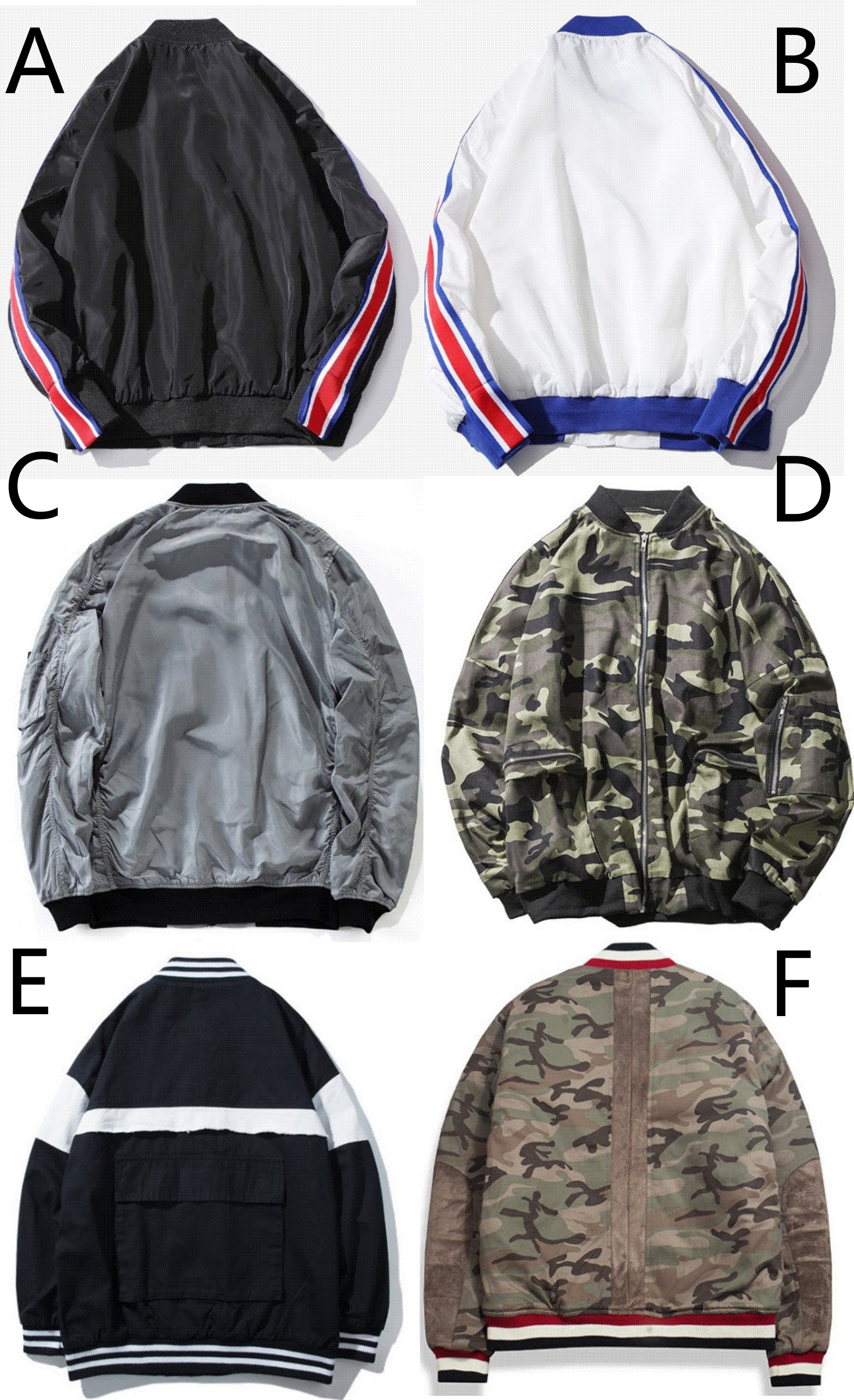 Fashion Mens Plus Size Bomber Jacket , Varsity Style High School Bomber Jacket
