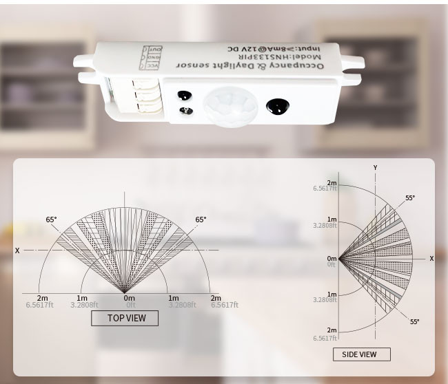HNS133PIR 12v Pir Motion Sensor 0 - 10v Dimmable Daylight Lux On For LED Panel / Troffer