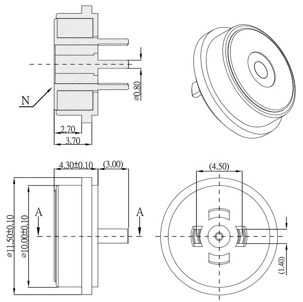Round Wmagnetic Power Cable Connectors For Guard Tour Patrol Device