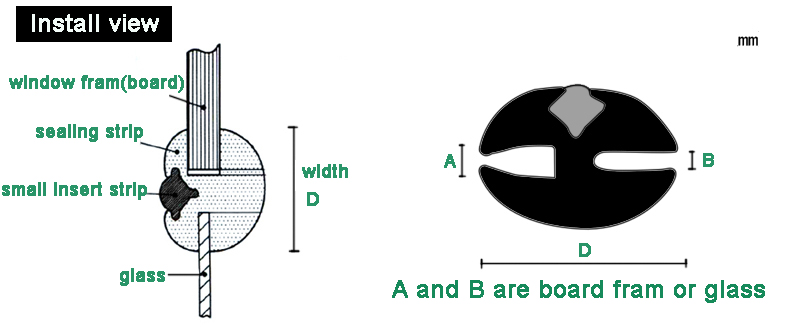 Rubber Gasket Seals for Car Windshield Windows ShoreA 65 Hardness Processing Service