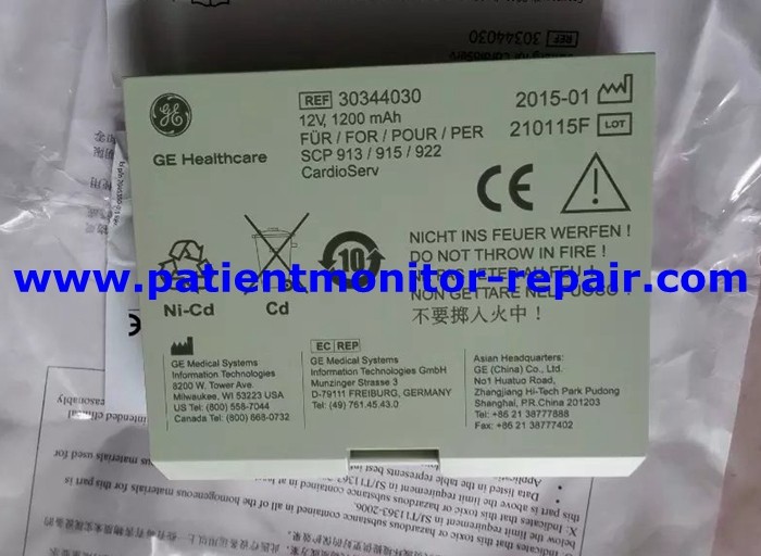 Medical Equipment Batteries GE Cardioserv Defibrillator Original Battery 30344030 12V 1200mAh