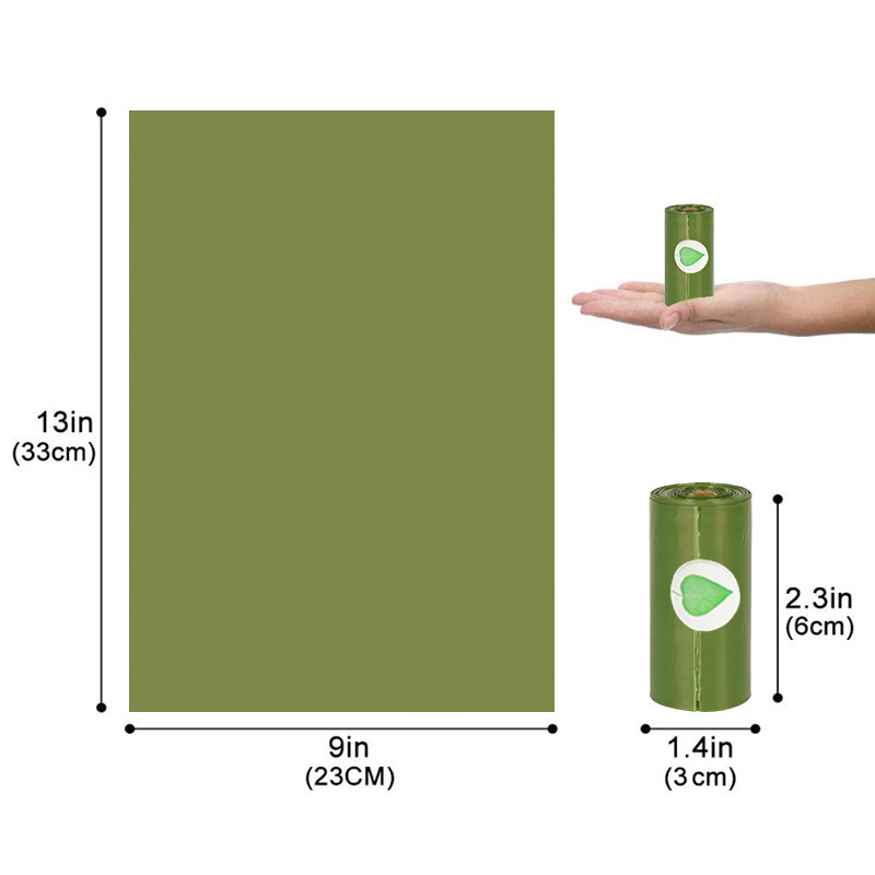 Pet Dog Cat Plastic Garbage Bag with Degradable Material PE Unit Roll and OEM Logo