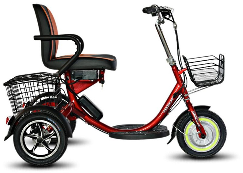 Double Basket Adult Electric Tricycle for Shopping Range per Power 31-60 km 25KGS