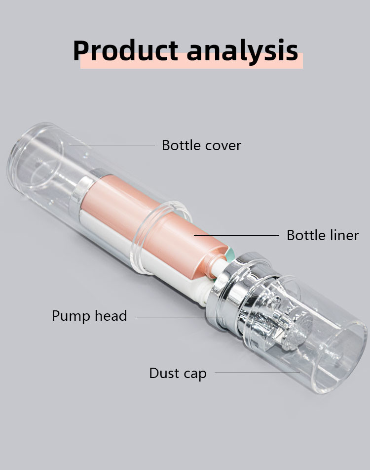 3 In 1 Multifunctional Acrylic Lotion / Spray Pump Bottle Skincare Cosmetic Packaging 15ml