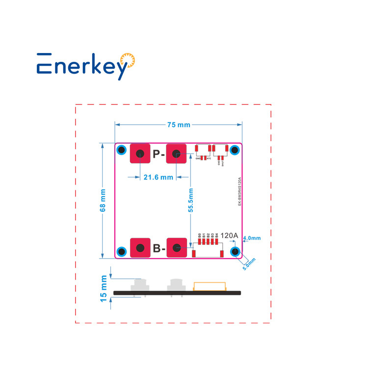 Enerkey 12V LiFePO4 BMS 3s 4s 120A 14.8V 18650 Battery BMS Packs Protection