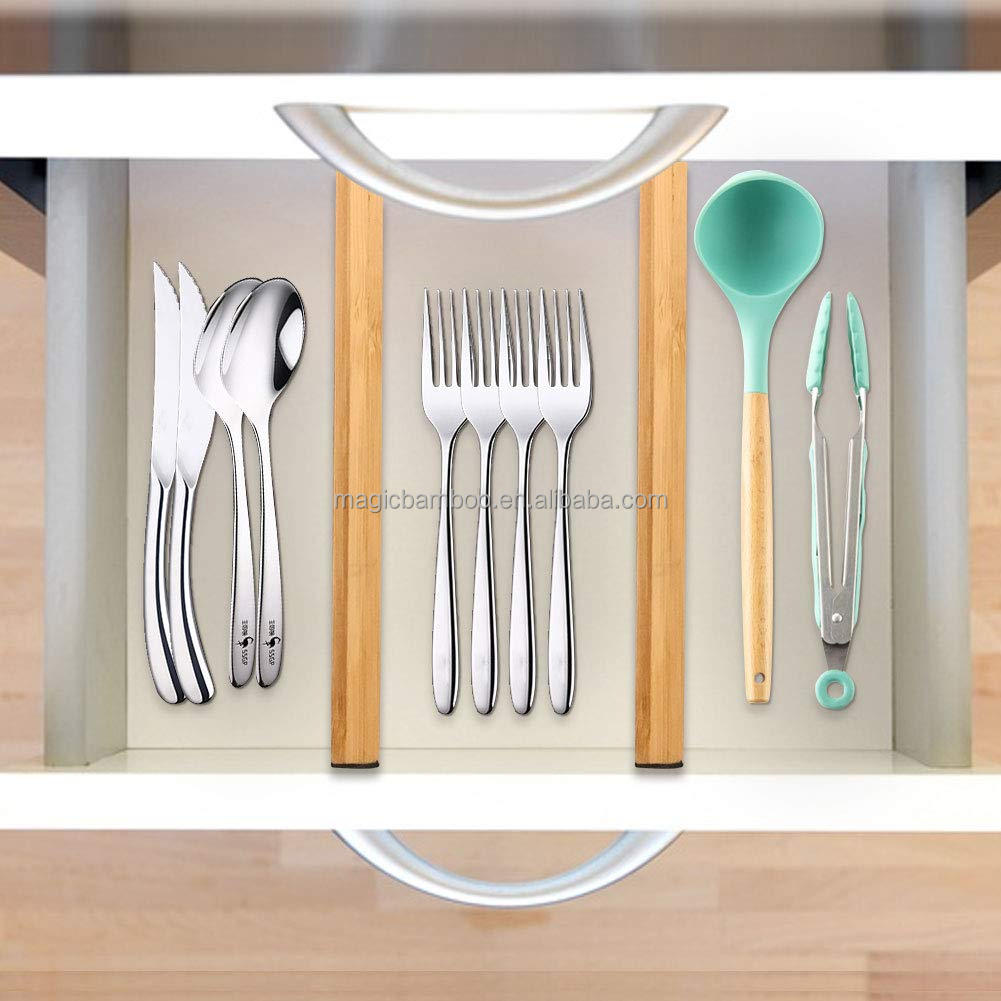 Keep Your Clothing Tidy with Natural and Expandable Bamboo Drawer Dividers Adjustable