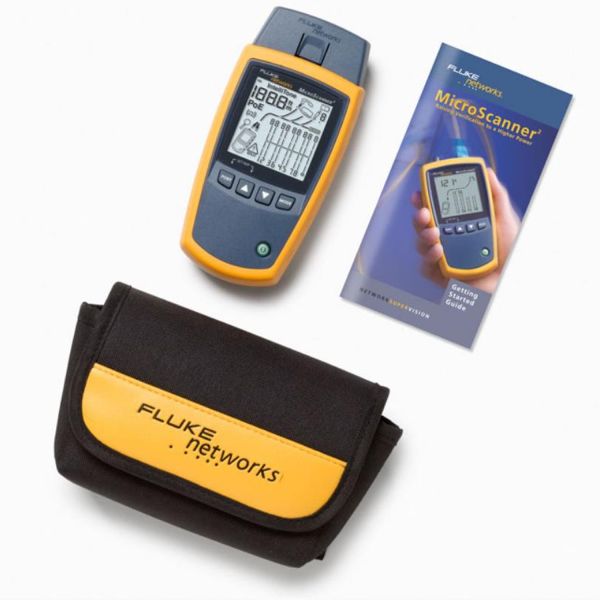 Fluke MicroScanner2 Cable Tester showing graphical interface and cable testing capabilities