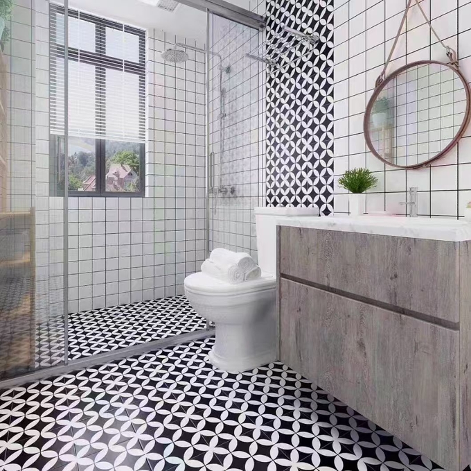 White And Black 200x200mm Ceramic Rustic Tile For Living Room And Wear-Resistant Wall Tiles For Balcony