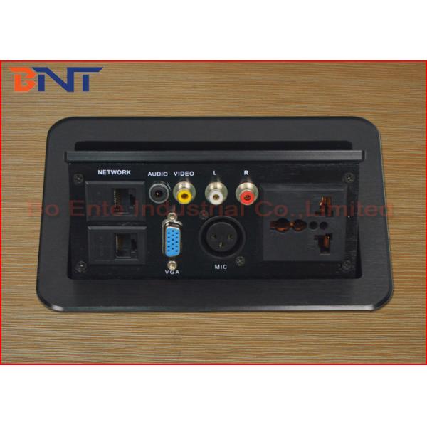 Table Hidden Press Pop Up Desktop Power Sockets with Bottom Connection Panel