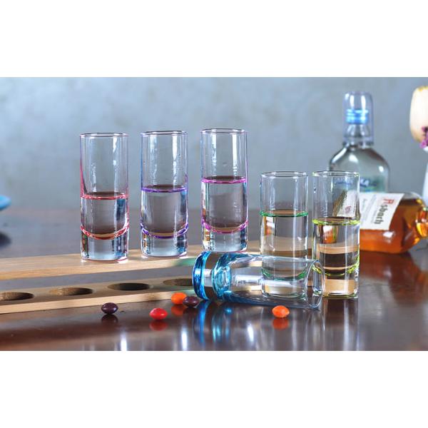 Crystal Clear Form Tequila Shooter Glass 70ml 2.5oz With Colored Bottom