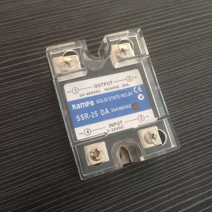 DC To AC 25A SSR (SSR-25DA) / Solid State Relay Single Phase SSR 25A Input 3-32VDC control Output 24-480VAC Relay(SSR-DA)