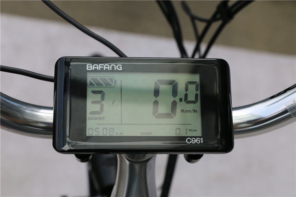 250W Mid Drive Motor Ebike With Front Suspension 700C Tire 48V 10.4AH Battery