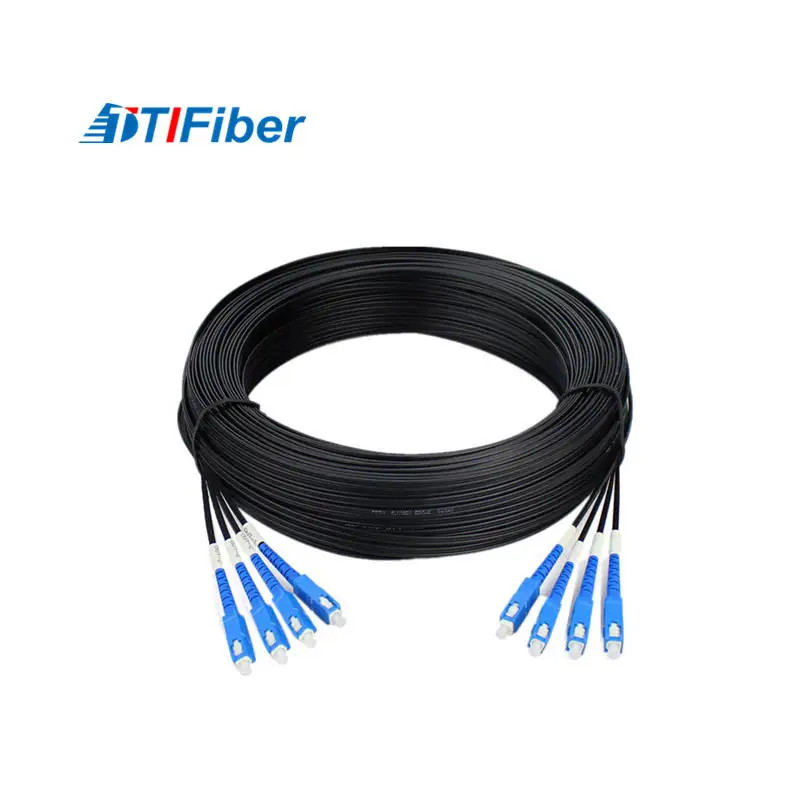 LC SC Connector Fiber Optic Patch Cord 100m Outdoor FTTH Drop Cable Fiber Optic