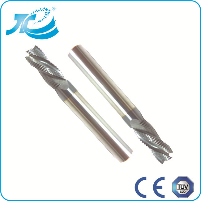 Tungsten Carbide Roughing Three Flute End Mill HRC 55 / 60 / 65