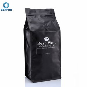 Quality Printed k Flat Block Bottom 250g Coffee Valve Bags for sale