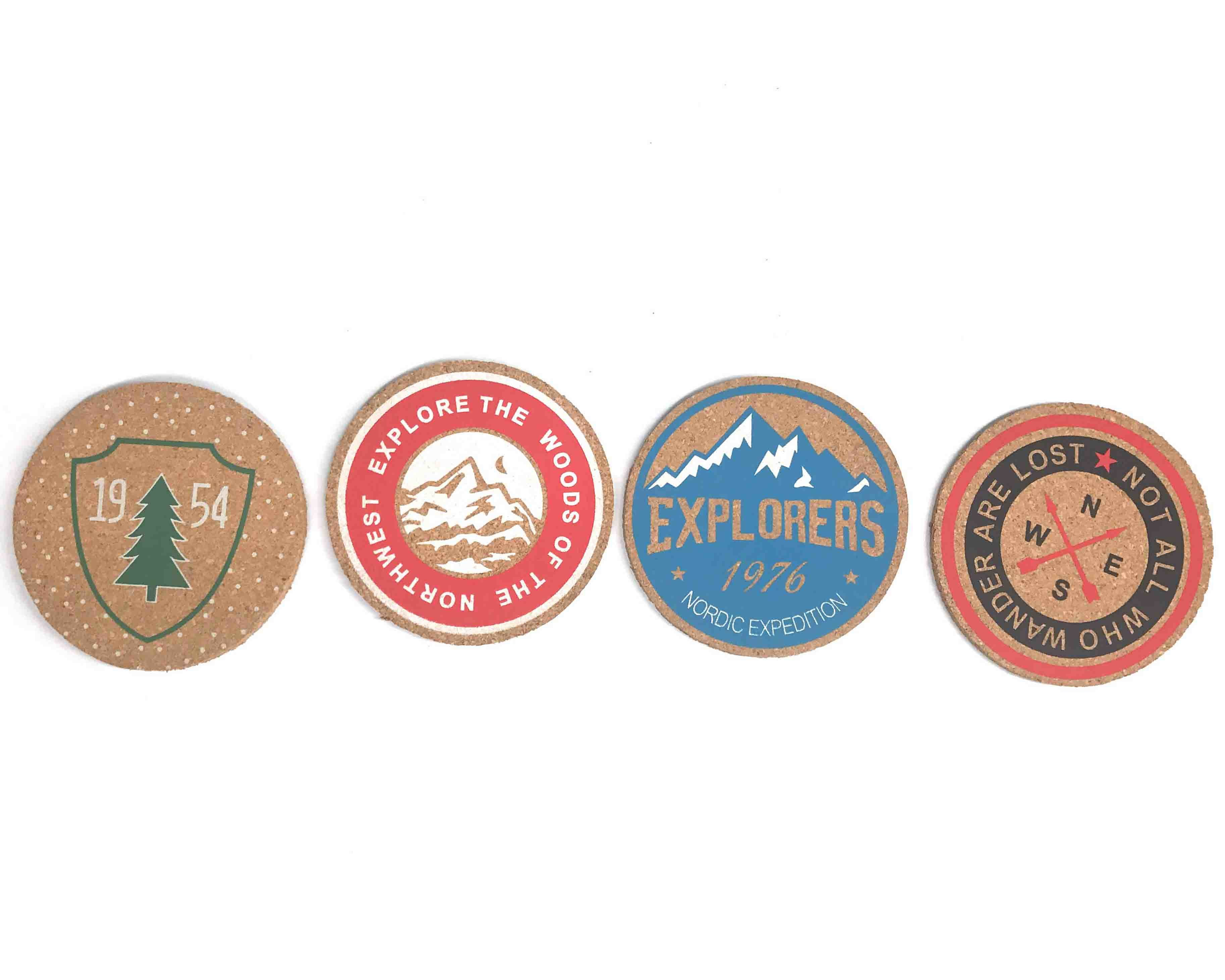 Dia8in Full Color Natural Cork Coasters Placemat Printing 5000pcs Fadeless