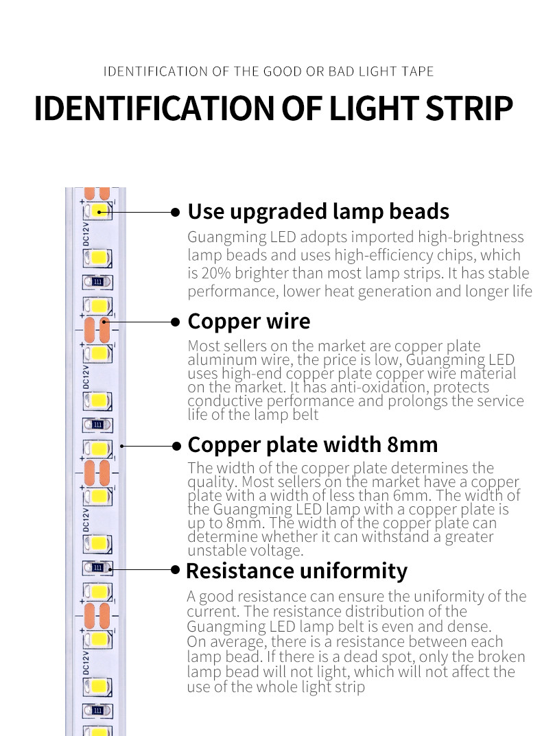 120LEDs/m 12W 1600lm SMD 2835 LED Strip 2Oz PCB For Home