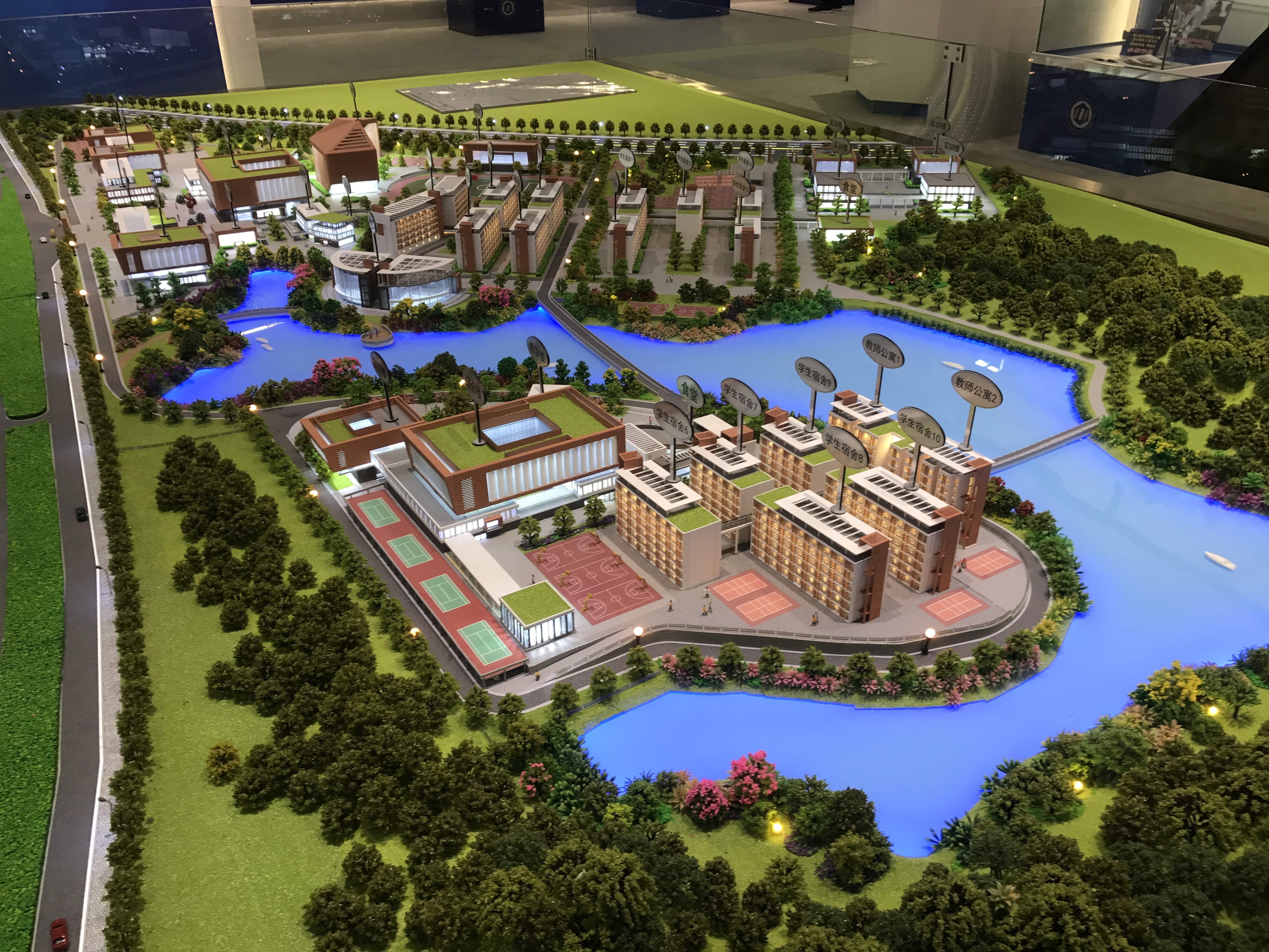 University Campus Models 1:100 Architectural Model With Detailed Facilities
