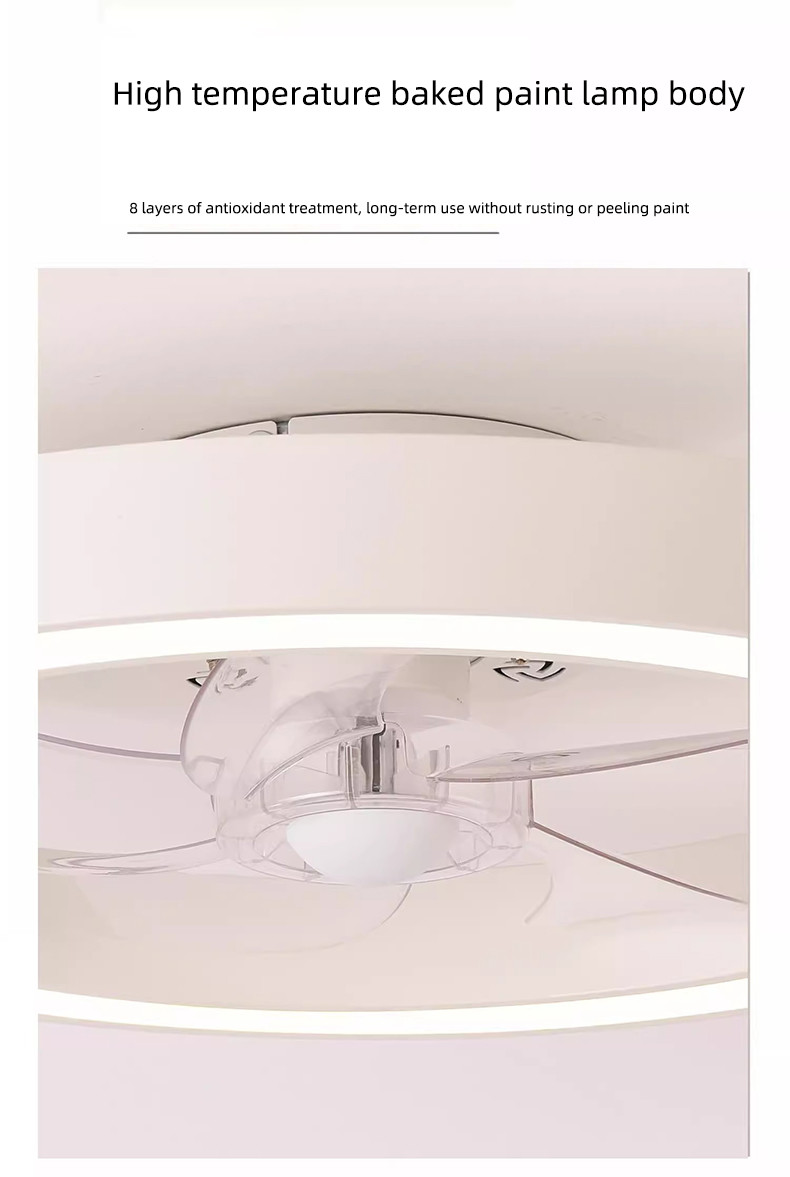 Modern Silent Fan Bedroom Fan Light Full Spectrum Eye Protection Invisible Living Room Study Room Dining Room Fan Light