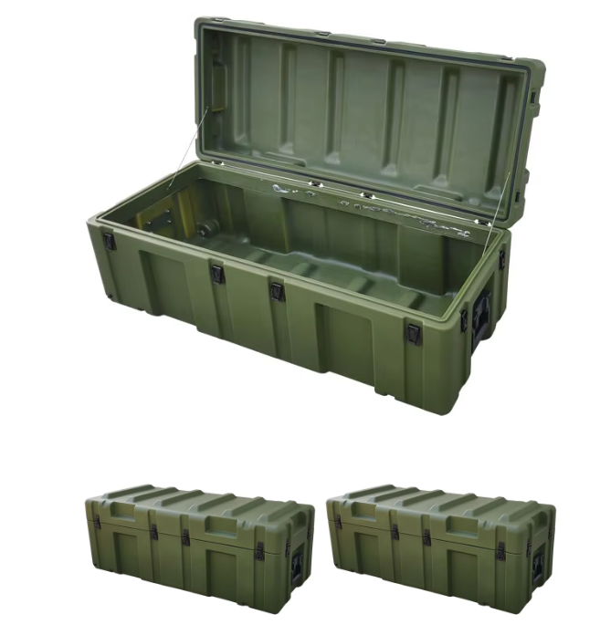 Corrosion Resistant Rotomolding Plastic Military Box Army Green Plastic Tool Case