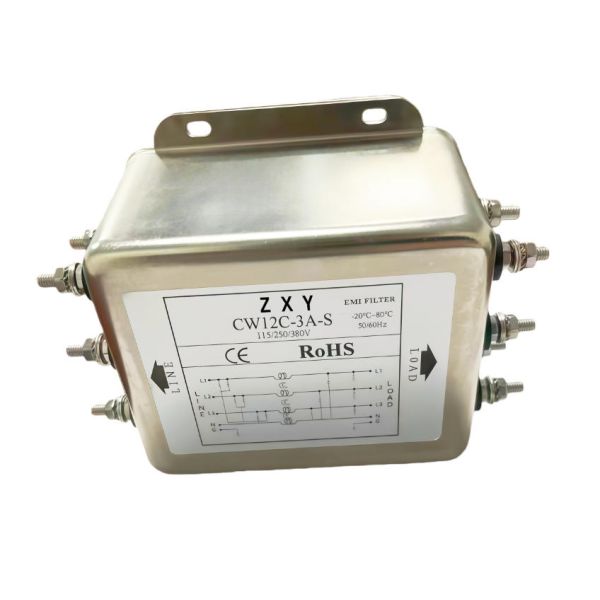 Three-Phase Four-Wire Power Filter Inverter EMI Servo Purifier CW12C-3A-S Bolt-Mounted