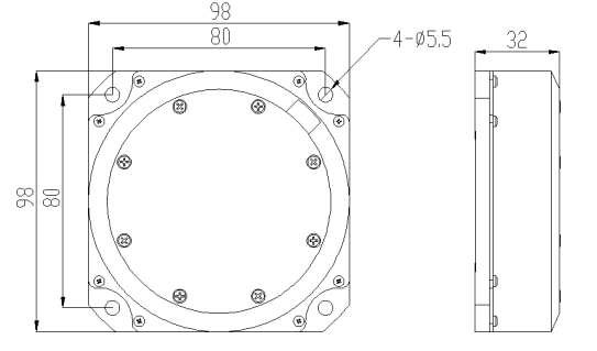 High Precision Single Axis Gyroscope Fast Response RS422 Output 1 Axis Gyro Compact Size JT98