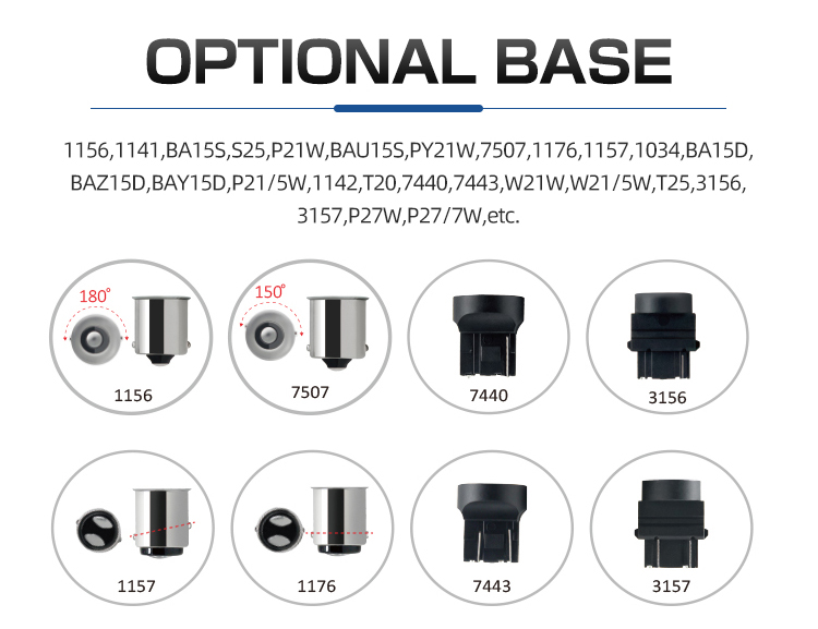 High Brightness Bulb Led Canbus P21w Ba15s 1156 1157 7440 7443 T15 W5W T10 T20 Car Turn Signals Lights