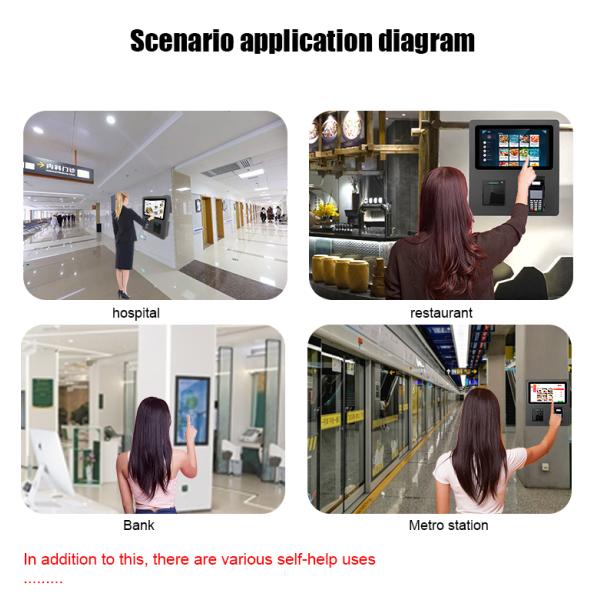 Face Recognition Camera Cashless Self Ordering Kiosk In Restaurant 15.6 Inch