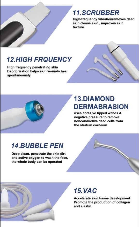 12" Touch Screen Hydradermabrasion Machine With Skin Scrubber Handpiece