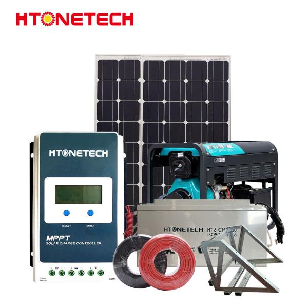 HTONETECH 300W 36V Home Solar Battery System Wind Solar Combo