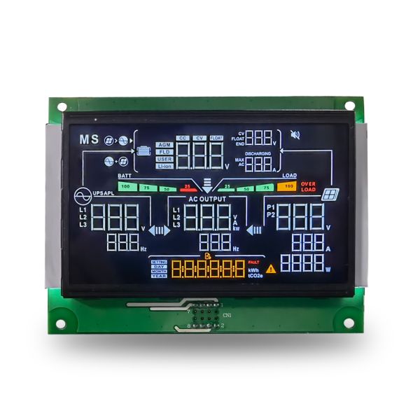7 Segmental Digital Solar Inverter LCD Display Screen Black VA -20-70C with and Driver IC CS1621