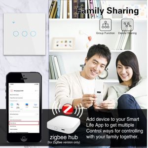 UBARO 86 Type Smart Tuya Zigbee Switch App Remote Control Support Google