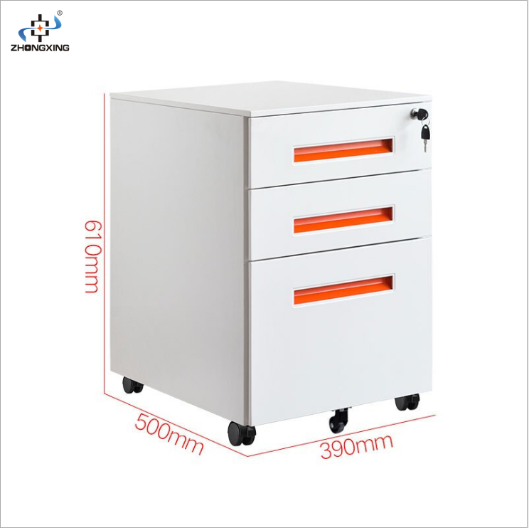 Stainless Steel Office Movable 3 Drawer Office Cabinet