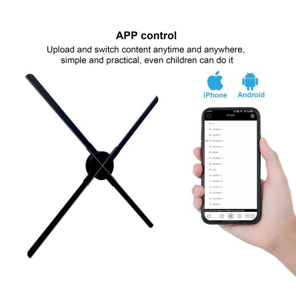 80cm 3D Hologram Projector Fan Wifi Advertising Display Logo Light APP or PC or Remote Control Holographic 3d Fan Projector