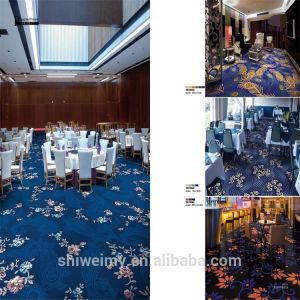 Quality China stock beautiful printed blue wall to wall nylon carpet for sale