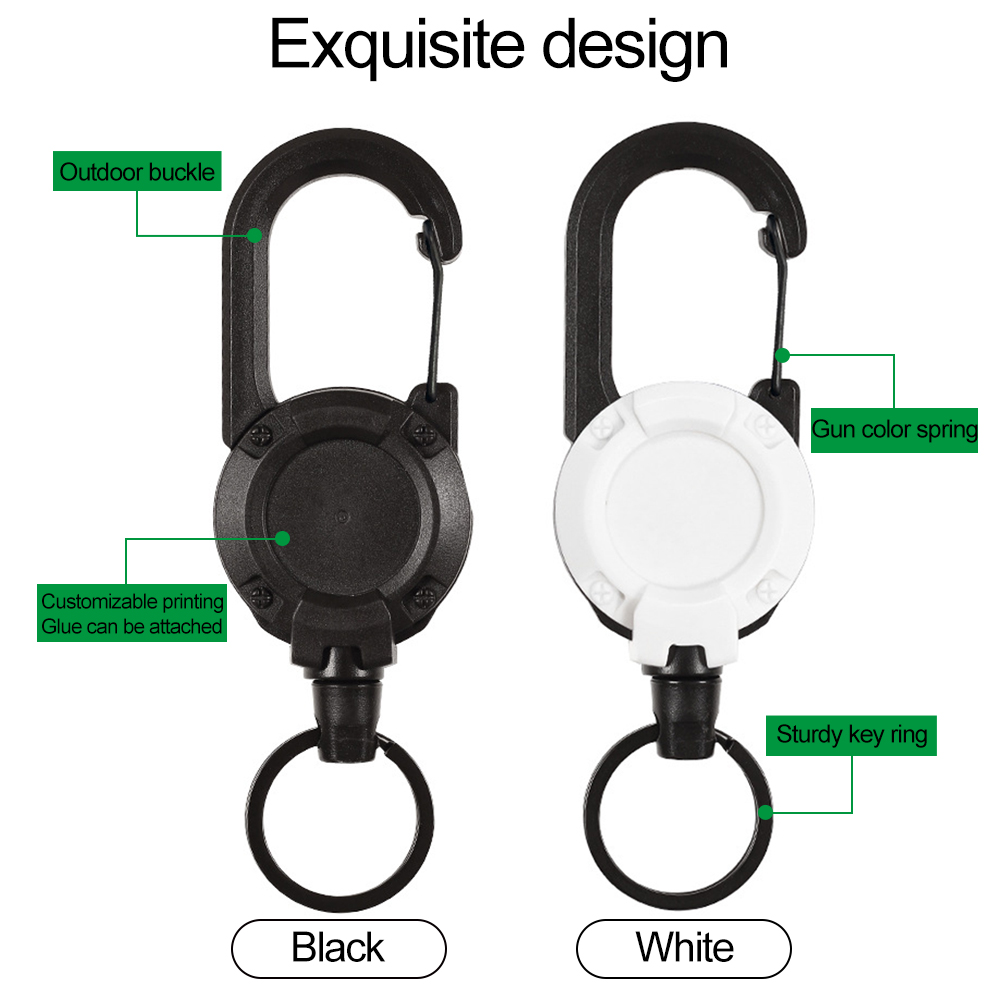 Deyi Badge Reel Multitool Carabiner Badge Holder Retractable Keychain Clip Id Holder Stainless Steel Cord